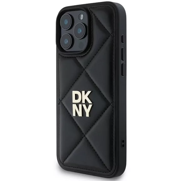 DKNY Quilted stack logo - iPhone 16 Pro tok - fekete