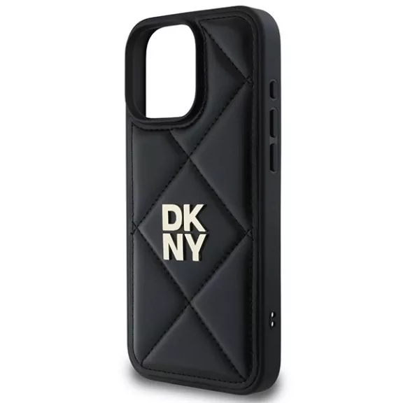 DKNY Quilted stack logo - iPhone 16 Pro tok - fekete