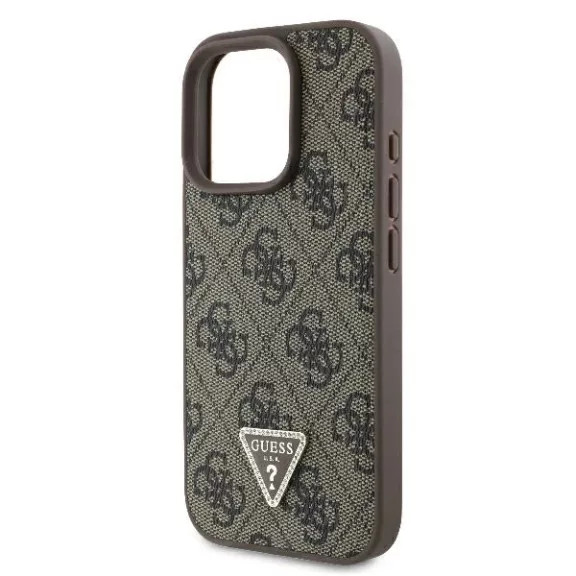 Guess 4G strass triangle metal logo - iPhone 16 Pro tok - barna