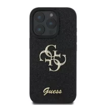   Guess fixed glitter 4G metal logo - iPhone 16 Pro tok - fekete