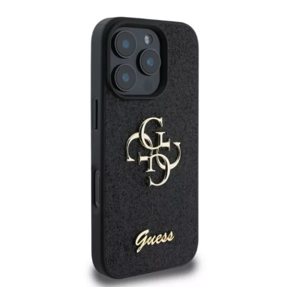 Guess fixed glitter 4G metal logo - iPhone 16 Pro tok - fekete