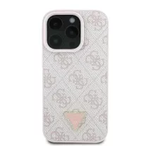   Guess 4G strass triangle metal logo - iPhone 16 Pro tok - rózsaszín