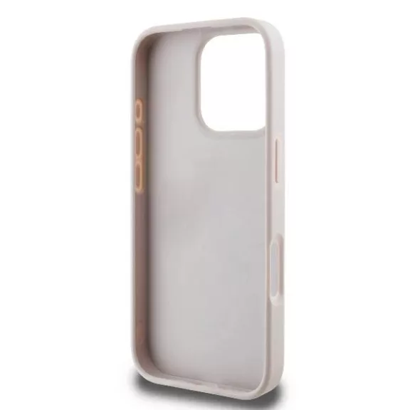 Guess 4G strass triangle metal logo - iPhone 16 Pro tok - rózsaszín