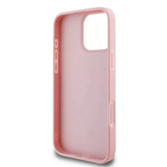 Guess fixed glitter 4G metal logo - iPhone 16 Pro tok - rózsaszín