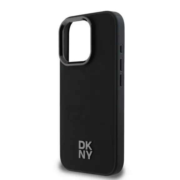 DKNY leather stack logo Magsafe - iPhone 16 Pro tok - fekete