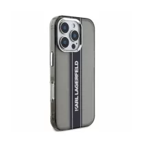 Karl Lagerfeld Stripe - iPhone 16 Pro tok - Fekete 