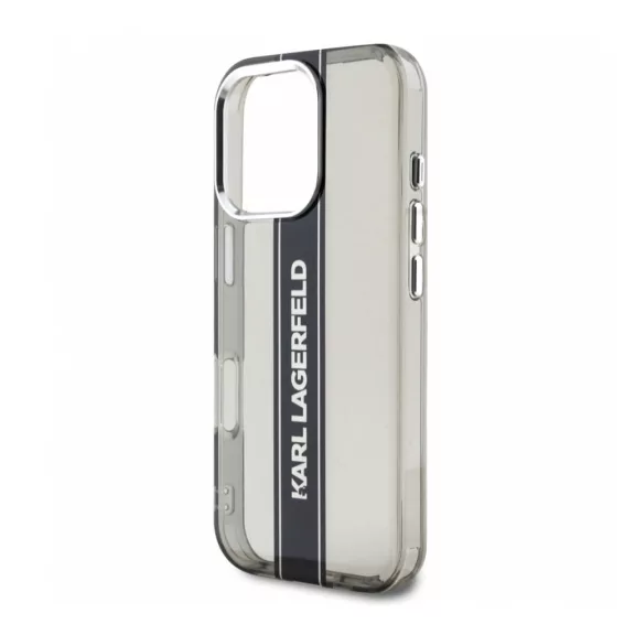 Karl Lagerfeld Stripe - iPhone 16 Pro tok - Fekete 