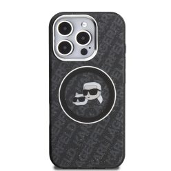   Karl Lagerfeld K&CH Heads Logo MagSafe - iPhone 16 Pro tok - Fekete