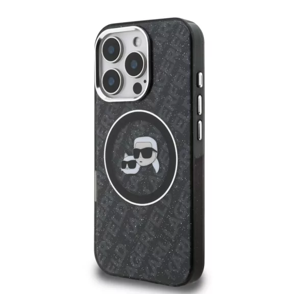 Karl Lagerfeld K&CH Heads Logo MagSafe - iPhone 16 Pro tok - Fekete