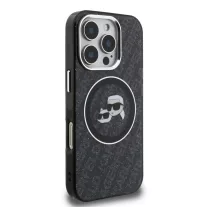   Karl Lagerfeld K&CH Heads Logo MagSafe - iPhone 16 Pro tok - Fekete