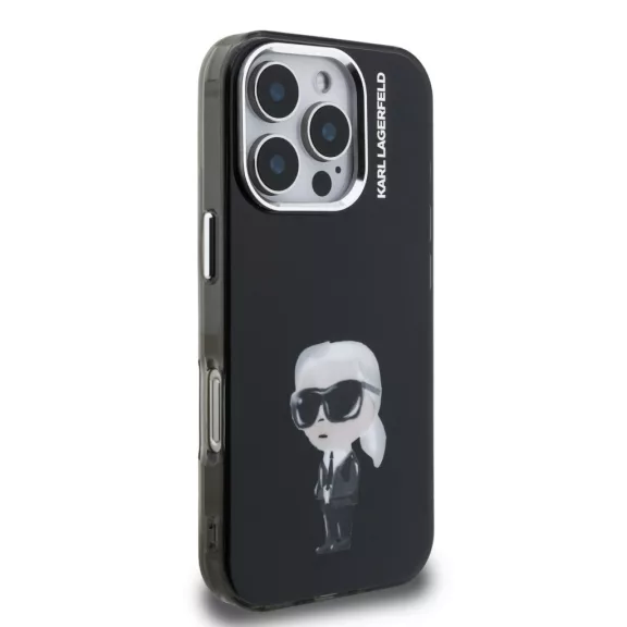 Karl Lagerfeld Aquarelle Karl - iPhone 16 Pro tok - Fekete
