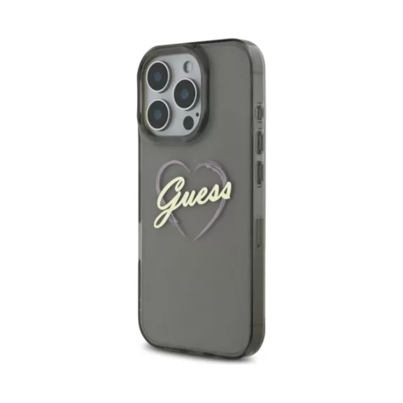 Guess Heart - iPhone 16 Pro tok - Fekete