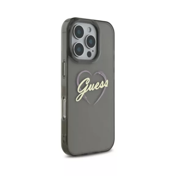 Guess Heart - iPhone 16 Pro tok - Fekete