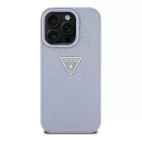   Guess Hot Stamp 4G Pattern Triangle Metal Logo - iPhone 16 Pro tok - Lila
