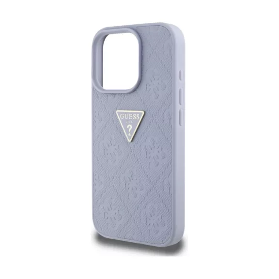 Guess Hot Stamp 4G Pattern Triangle Metal Logo - iPhone 16 Pro tok - Lila