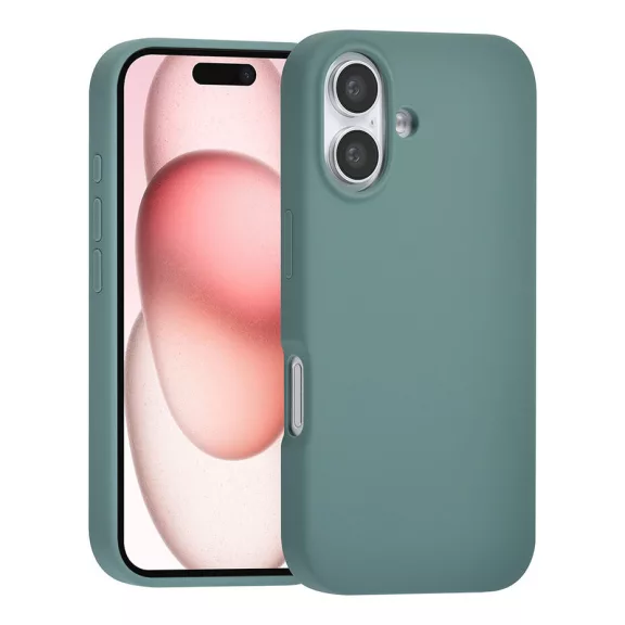 TUNIQ premium liquid szilikon - iPhone 16 Plus tok - sötét zöld