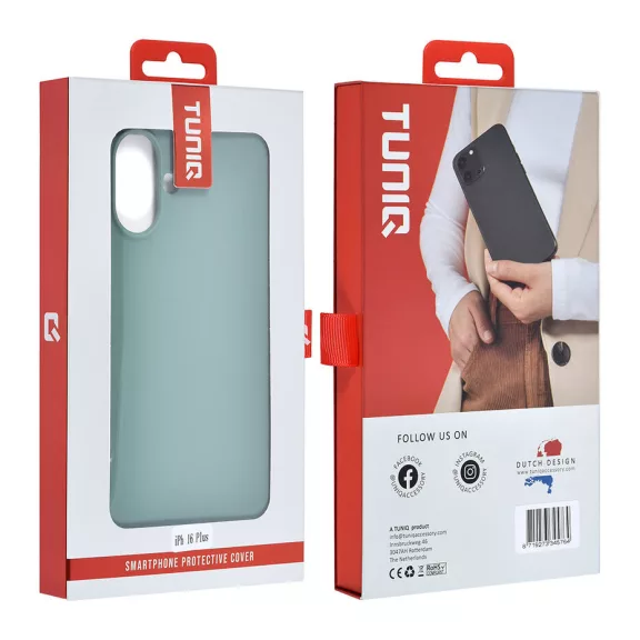 TUNIQ premium liquid szilikon - iPhone 16 Plus tok - sötét zöld