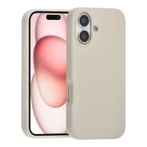 TUNIQ premium liquid szilikon - iPhone 16 Plus tok - bézs