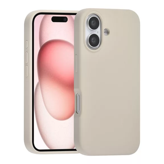 TUNIQ premium liquid szilikon - iPhone 16 Plus tok - bézs