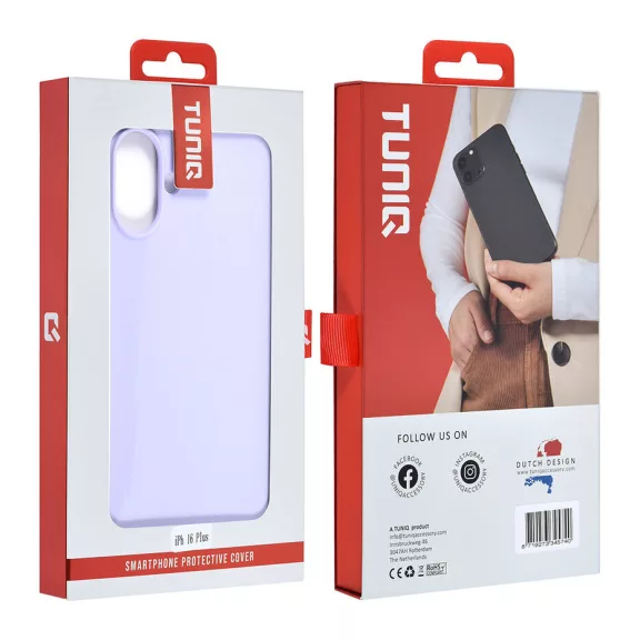 TUNIQ premium liquid szilikon - iPhone 16 Plus tok - lila