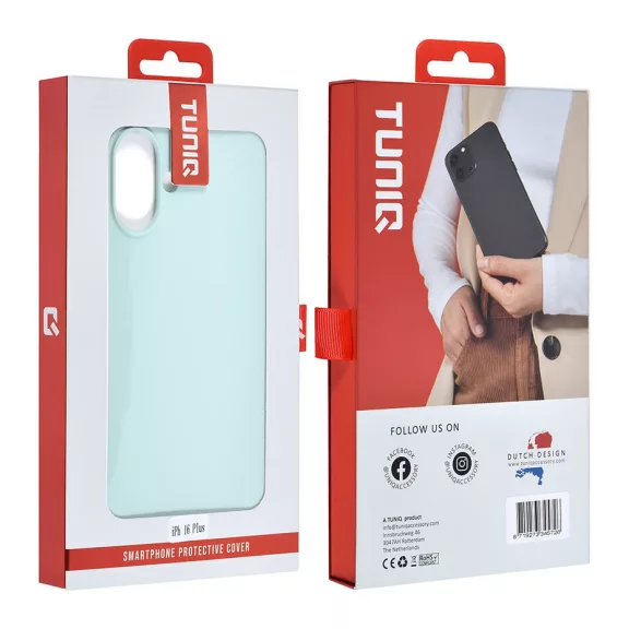 TUNIQ premium liquid szilikon - iPhone 16 Plus tok - világos zöld