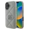 DKNY leather quilted stack logo - iPhone 16 Plus tok - szürke