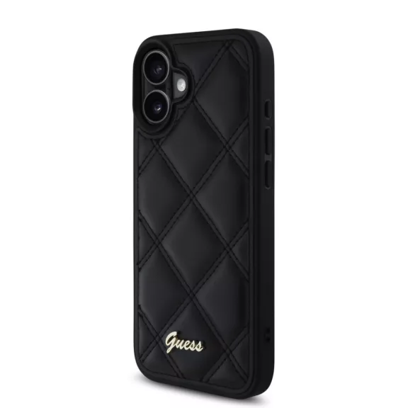 Guess Leather Quilted - iPhone 16 Plus tok - Fekete