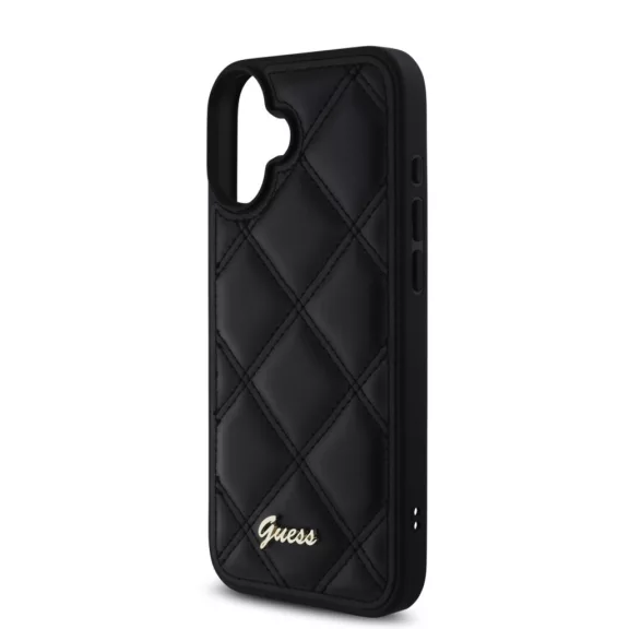 Guess Leather Quilted - iPhone 16 Plus tok - Fekete