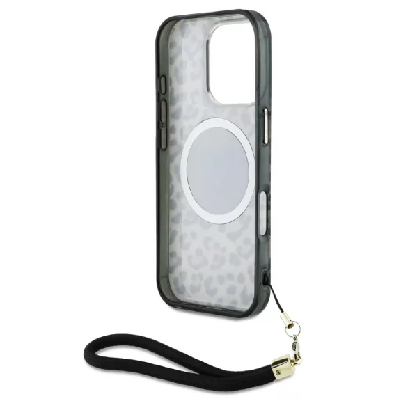Guess Leopard Triangle Logo Strap MagSafe - iPhone 16 Pro Max - Barna 