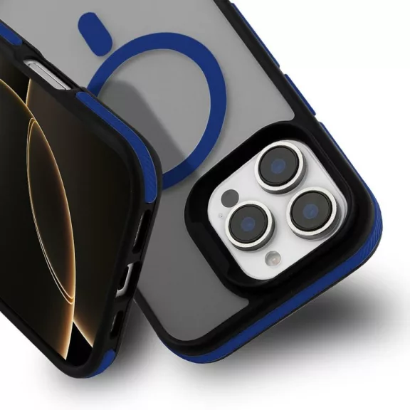 MAGARMOR MagSafe szilikon tok - iPhone 16 Pro Max - Kék