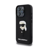   Karl Lagerfeld 3D rubber ikonik iPhone 16 Pro Max tok - fekete