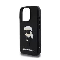   Karl Lagerfeld 3D rubber ikonik iPhone 16 Pro Max tok - fekete