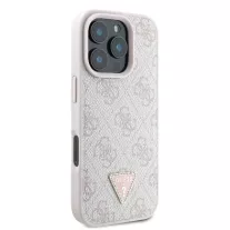   Guess 4G strass triangle metal logo - iPhone 16 Pro Max tok - rózsaszín