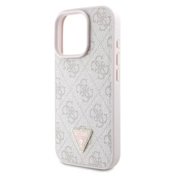 Guess 4G strass triangle metal logo - iPhone 16 Pro Max tok - rózsaszín
