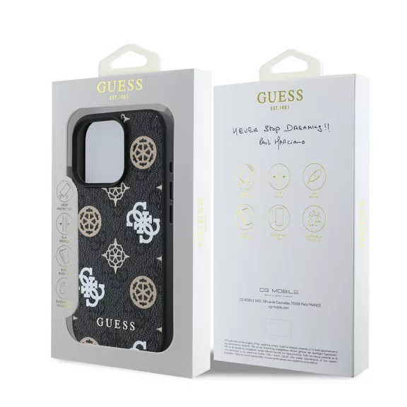 Guess 4G peony MagSafe - iPhone 16 Pro Max tok - fekete