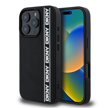 DKNY 3D rubber repeat logo line - iPhone 16 Pro Max tok - fekete