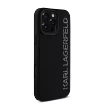   Karl Lagerfeld 3D Rubber Glitter Logo - iPhone 16 Pro Max tok - Fekete