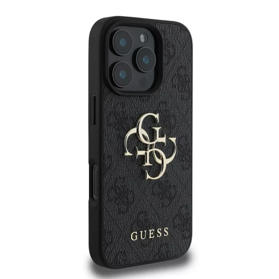Guess 4G metal logo - iPhone 16 Pro Max tok - fekete