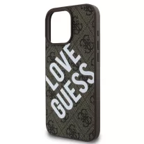   Guess Leather 4G Big Love Logo MagSafe - iPhone 16 Pro Max tok - Barna