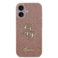   Guess Fixed Glitter 4G Metal Logo - iPhone 17 tok - Rózsaszín