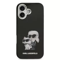   Karl Lagerfeld Aquarelle Karl and Choupette - iPhone 17 tok - Fekete