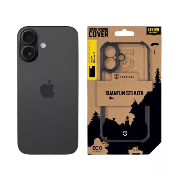 Tactical Quantum stealth - iPhone 17 tok - fekete/átlátszó