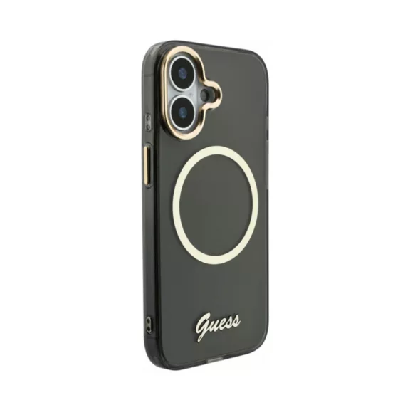 Guess Script Metal MagSafe - iPhone 17 - Fekete