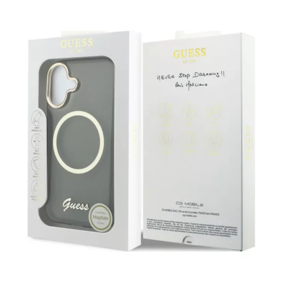 Guess Script Metal MagSafe - iPhone 17 - Fekete