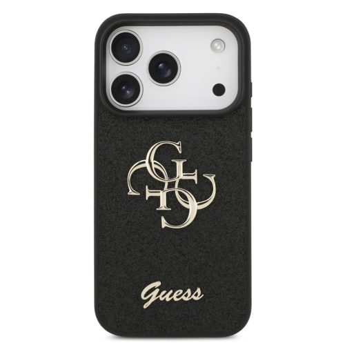 Guess Fixed Glitter 4G Metal Logo - iPhone 17 Pro tok - Fekete