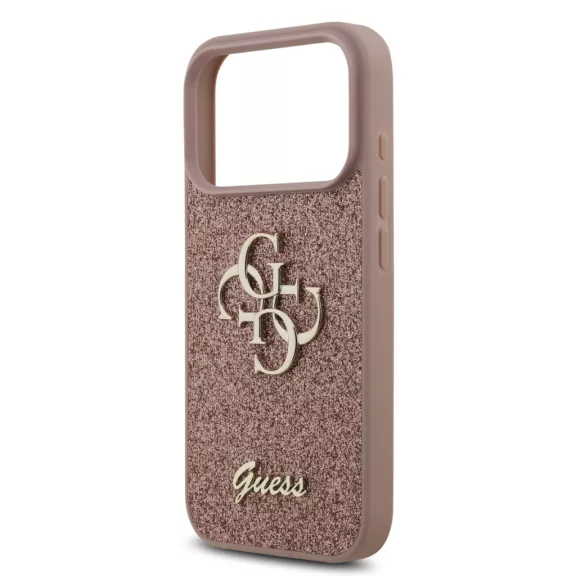 Guess Fixed Glitter 4G Metal Logo - iPhone 17 Pro tok - Rózsaszín