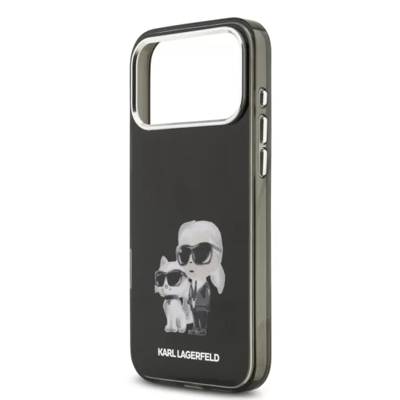 Karl Lagerfeld Aquarelle Karl and Choupette - iPhone 17 Pro tok - Fekete