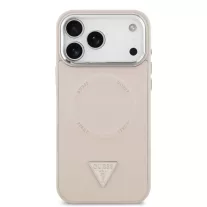   Guess Leather Triangle Logo MagSafe - iPhone 17 Pro tok - Rózsaszín