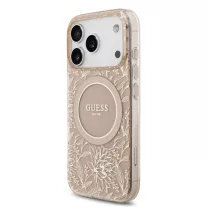   Guess Flowers Allover Strap MagSafe - iPhone 17 Pro tok - Rózsaszín