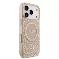   Guess Flowers Allover Strap MagSafe - iPhone 17 Pro tok - Rózsaszín